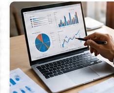 Análisis financiero en laptop para pequeñas y medianas empresas
